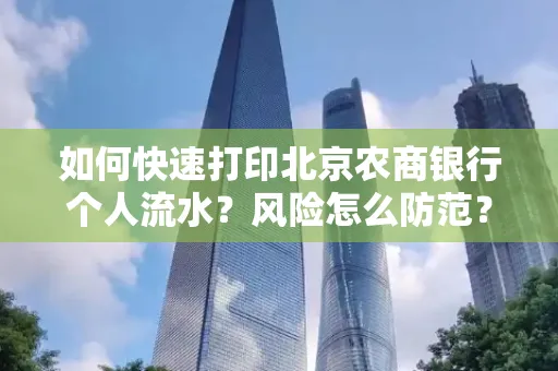 如何快速打印北京农商银行个人流水?风险怎么防范?