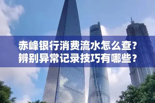 赤峰银行消费流水怎么查?辨别异常记录技巧有哪些?