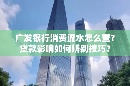 广发银行消费流水怎么查?贷款影响如何辨别技巧?