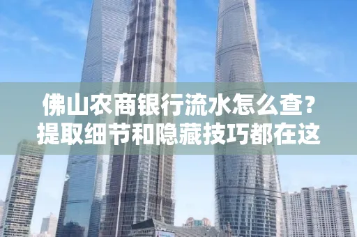 佛山农商银行流水怎么查?提取细节和隐藏技巧都在这了