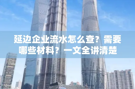 延边企业流水怎么查?需要哪些材料?一文全讲清楚